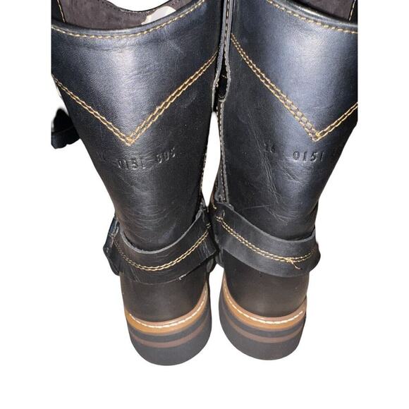Mens Cowboy Biker Harness Black Leather Boots Handmade 8D main image 4